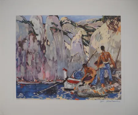 Rotogravure Méheut - La Pêche dans les Calanques