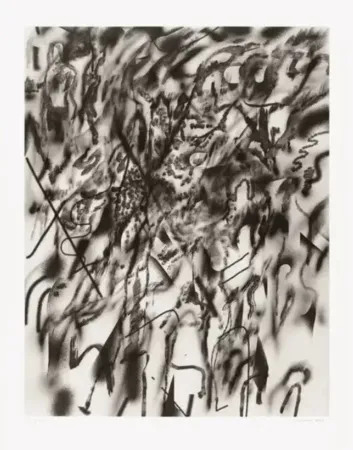 Lithograph Mehretu - Corner of Lake and Minnehaha (smoke)