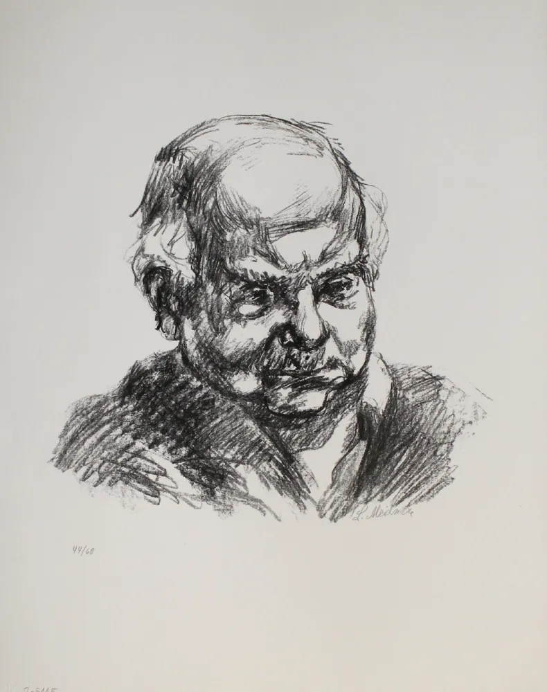 Lithograph Meidner - Selbstbildnis nach rechts