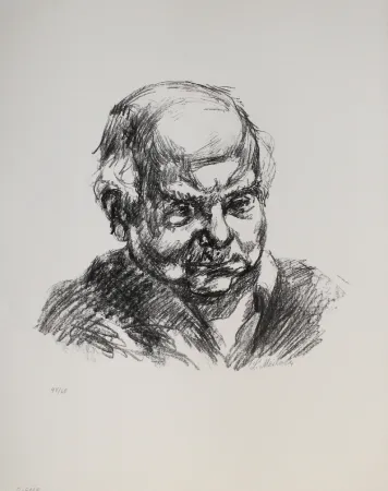 Lithograph Meidner - Selbstbildnis nach rechts