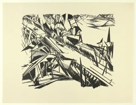 Lithograph Melzer - Spreebrücke Berlin