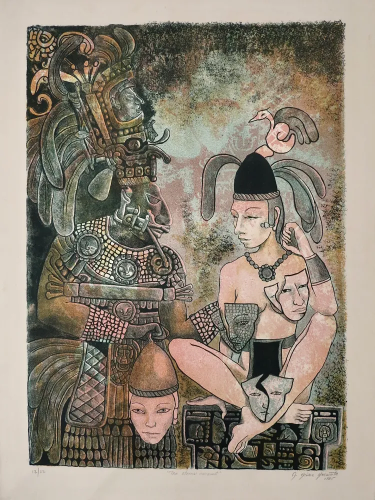 Lithograph Mendez Azcarate - The eternal conquest