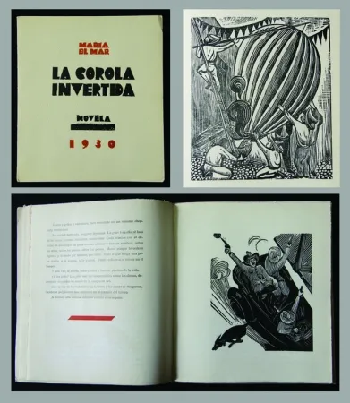 Woodcut Mendez - La Corola Invertida - novella by Maria Del Mar