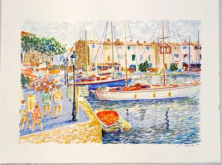 Lithograph Mendjisky - Port Grimaud