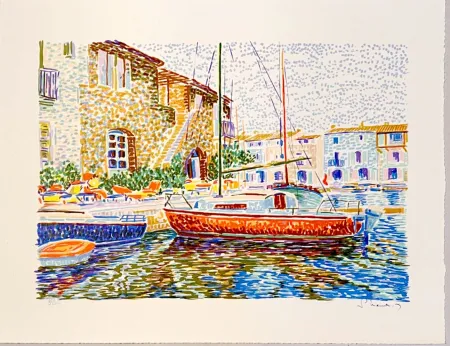 Lithograph Mendjisky - Port Grimaud