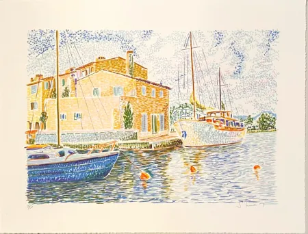 Lithograph Mendjisky - Port Grimaud