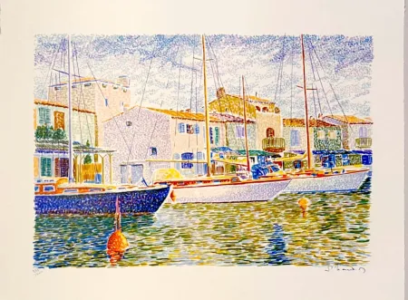Lithograph Mendjisky - Port Grimaud