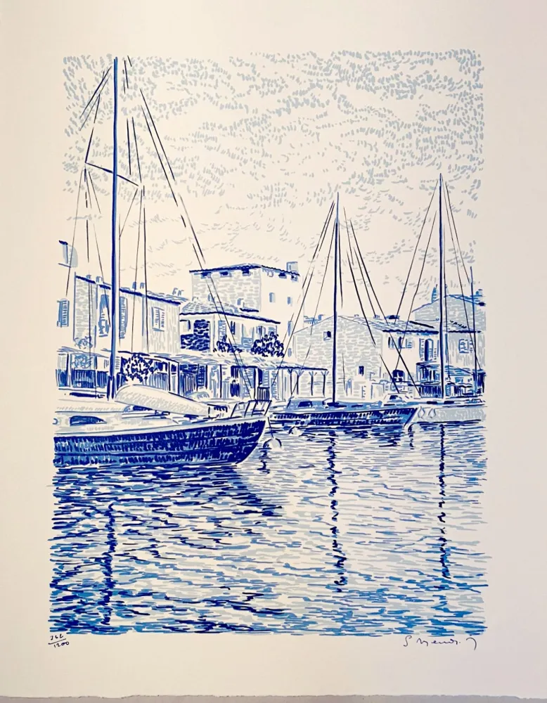 Lithograph Mendjisky - Port Grimaud