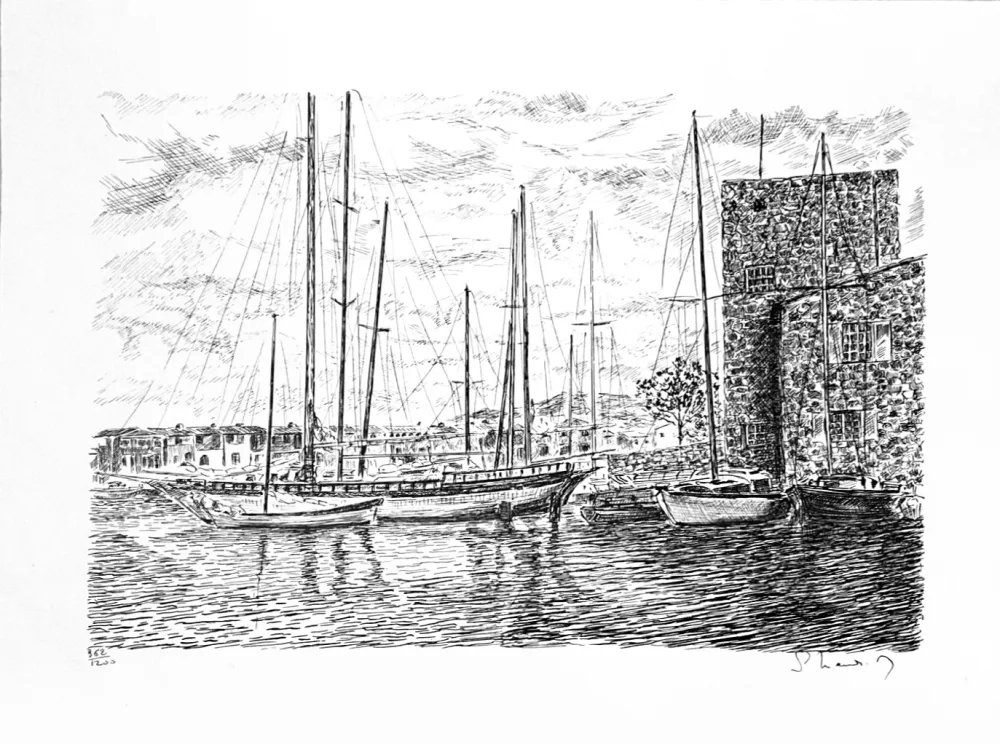 Lithograph Mendjisky - Port Grimaud