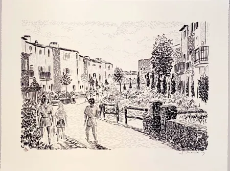 Lithograph Mendjisky - Port Grimaud