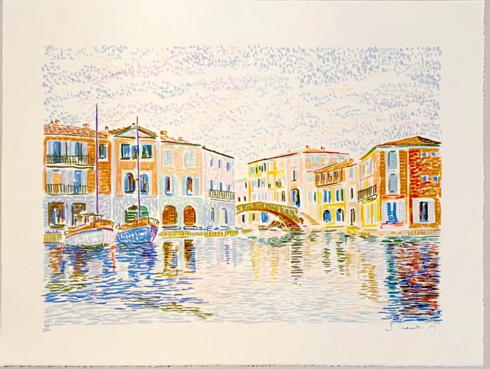 Lithograph Mendjisky - Port Grimaud