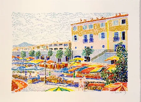 Lithograph Mendjisky - Port Grimaud