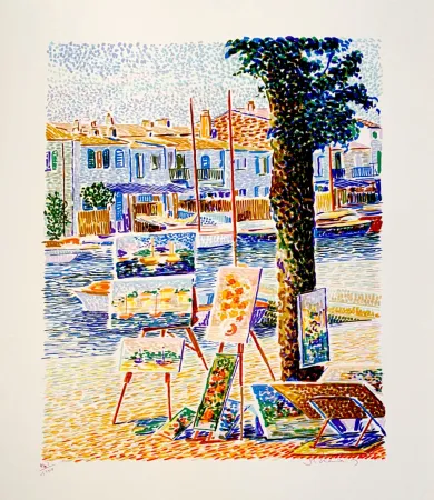 Lithograph Mendjisky - Port Grimaud