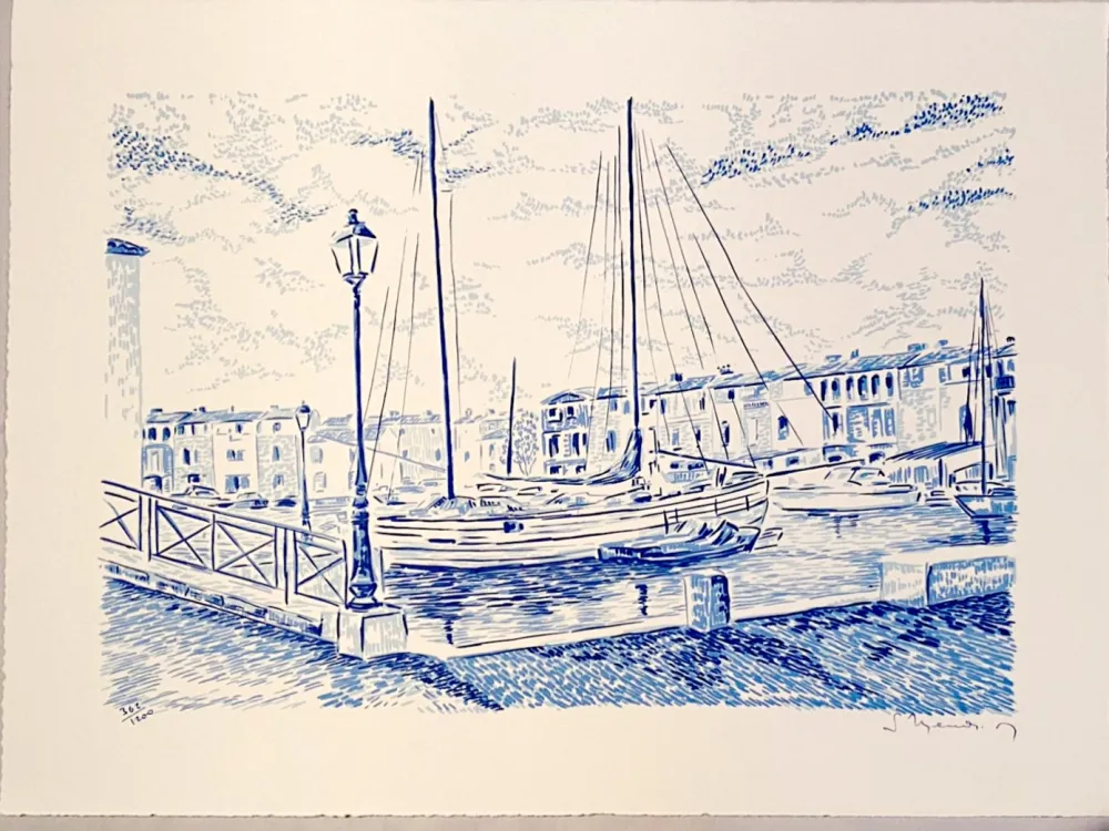 Lithograph Mendjisky - Port Grimaud