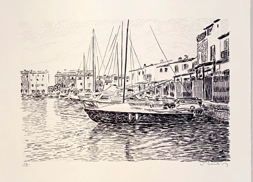 Lithograph Mendjisky - Port Grimaud