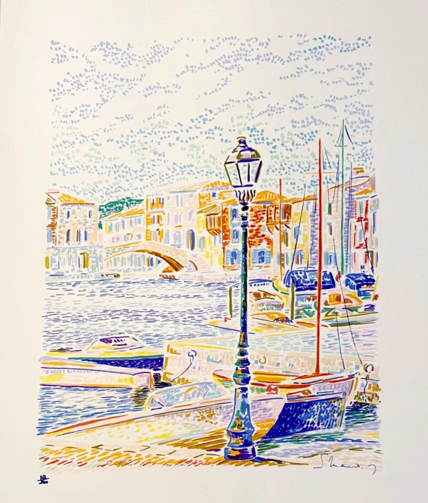 Lithograph Mendjisky - Port Grimaud