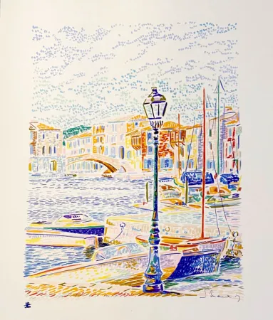 Lithograph Mendjisky - Port Grimaud