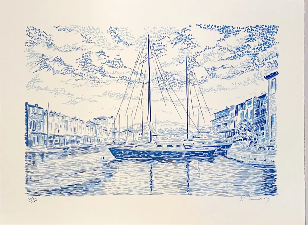 Lithograph Mendjisky - Port Grimaud