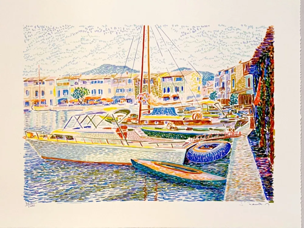 Lithograph Mendjisky - Port Grimaud