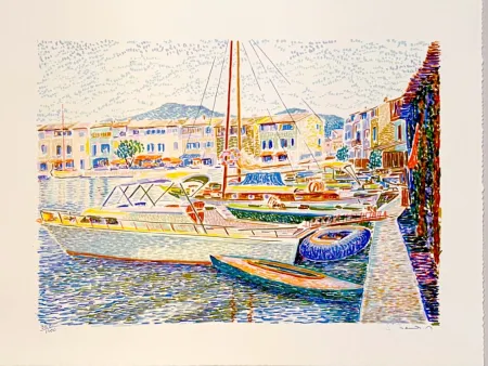 Lithograph Mendjisky - Port Grimaud