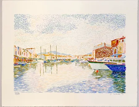 Lithograph Mendjisky - Port Grimaud