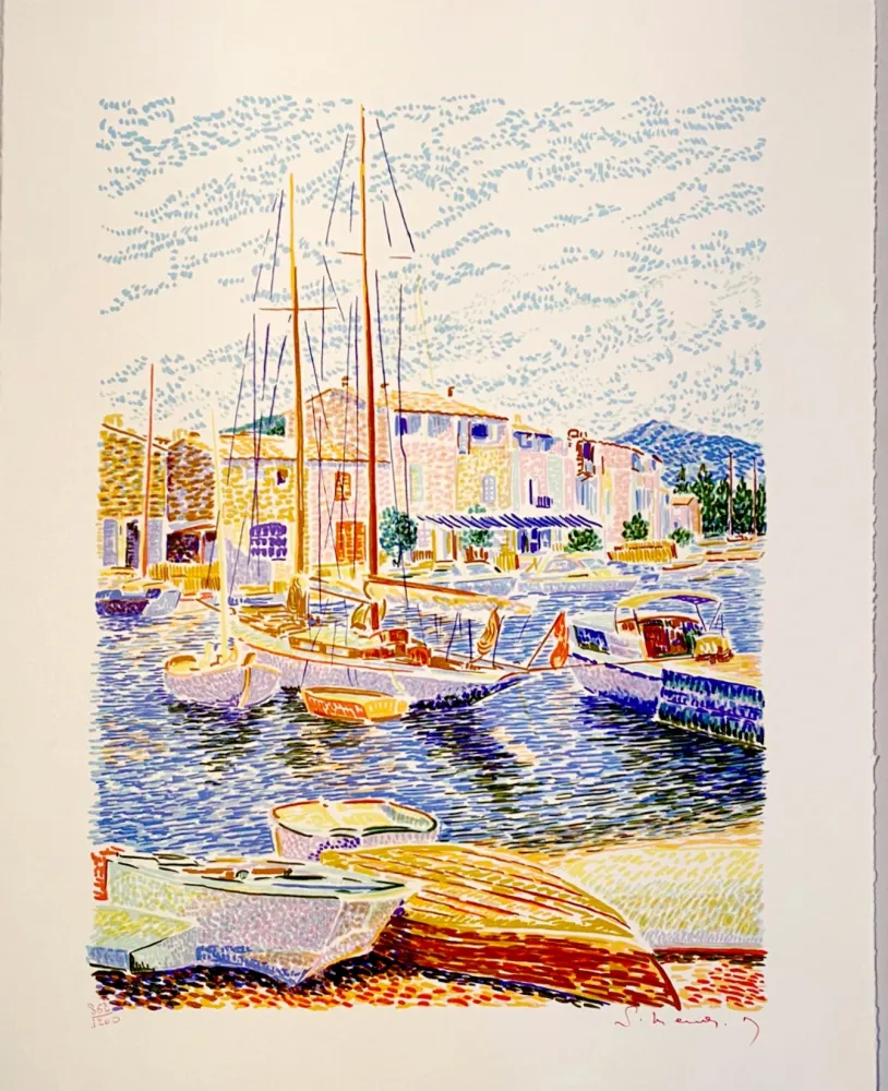 Lithograph Mendjisky - Port Grimaud
