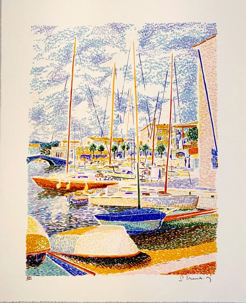 Lithograph Mendjisky - Port Grimaud