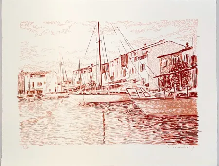 Lithograph Mendjisky - Port Grimaud