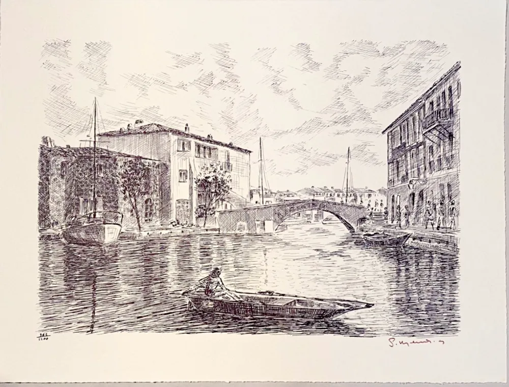 Lithograph Mendjisky - Port Grimaud