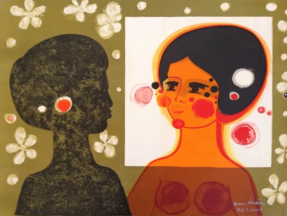 Lithograph Menguy - Face à Face