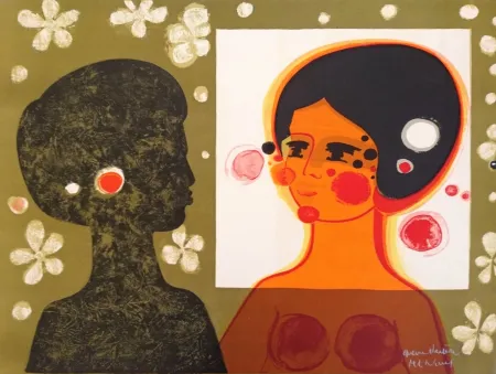 Lithograph Menguy - Face à Face