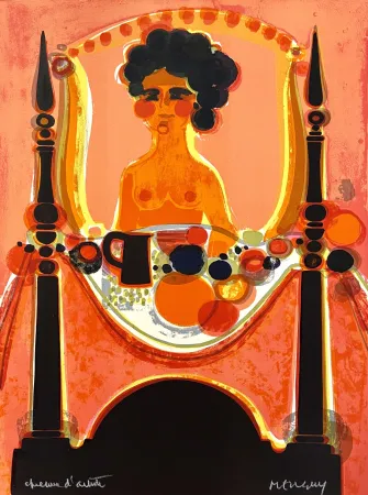 Lithograph Menguy - Le Petit-Déjeuner