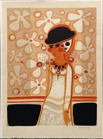 Lithograph Menguy - Rêverie