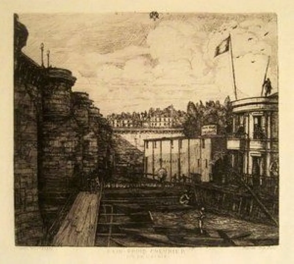 Etching Meryon - Bain-Froid Chevrier