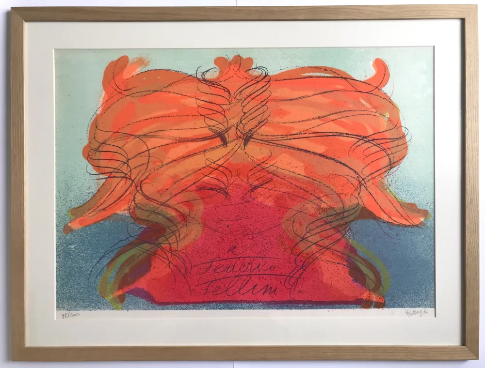 Lithograph Messagier - Hommage à Federico Fellini