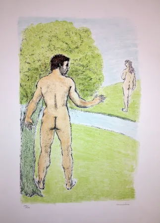 Lithograph Messina - Nudi