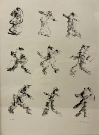 Lithograph Michaux - Henri Michaux (1899-1984). Lithographie signée et numérotée. 