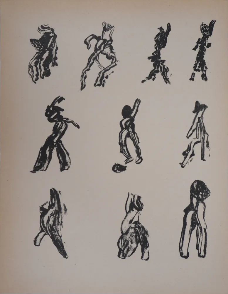 Lithograph Michaux - Lettrisme, dix figures
