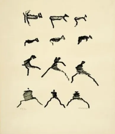 Lithograph Michaux - Par la voie des rythmes, planche IV