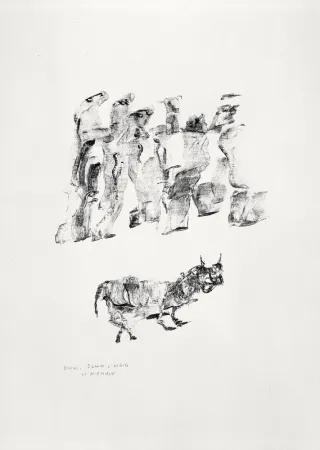 Lithograph Michaux - Sans titre