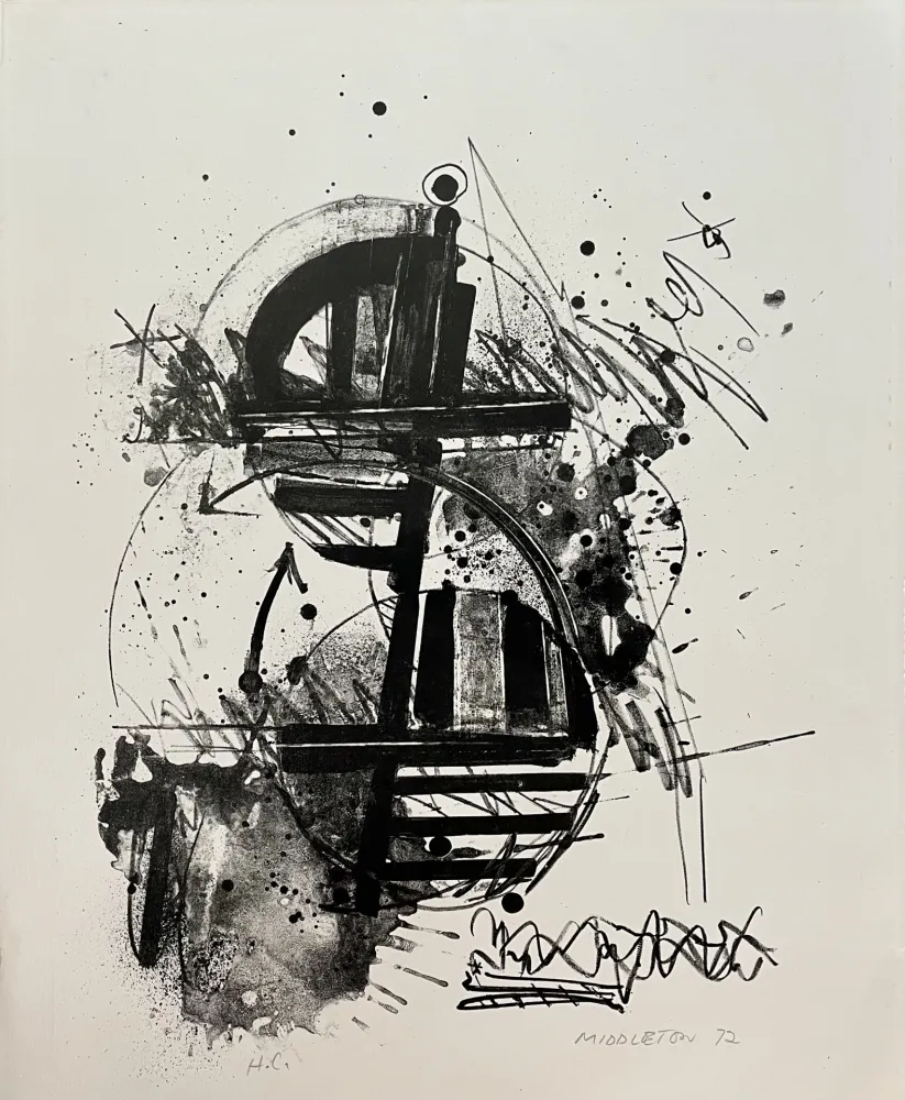 Lithograph Middleton - Black Composition