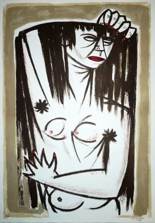 Lithograph Migneco - Donna