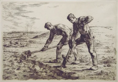 Engraving Millet - Becheurs