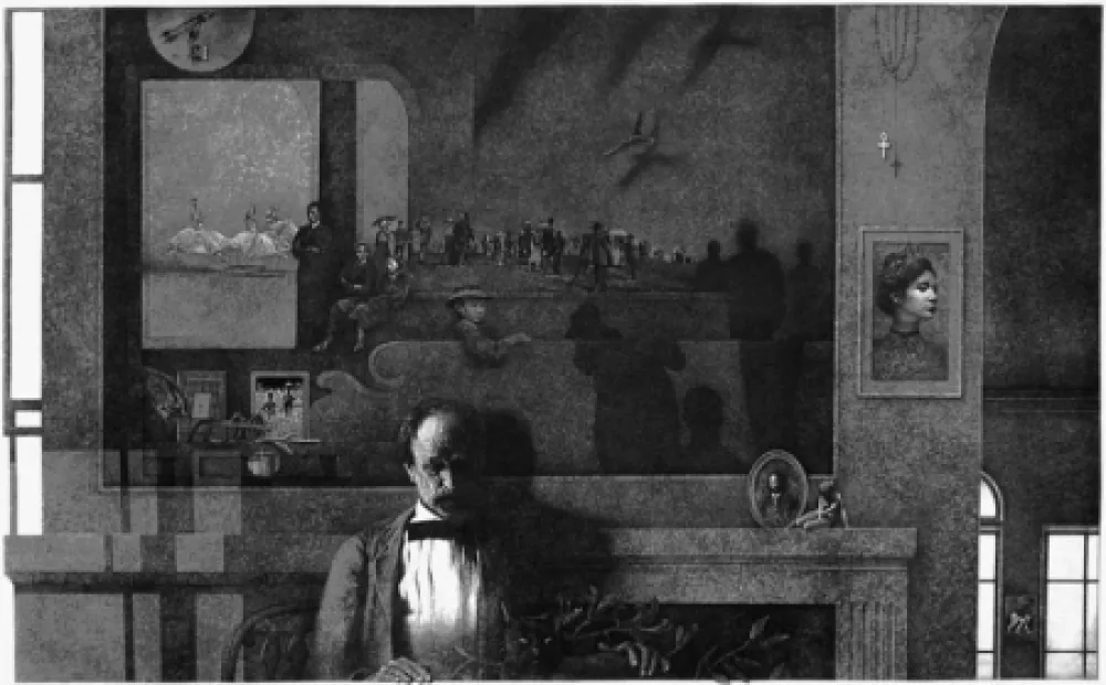 Engraving Milton - Daylilies