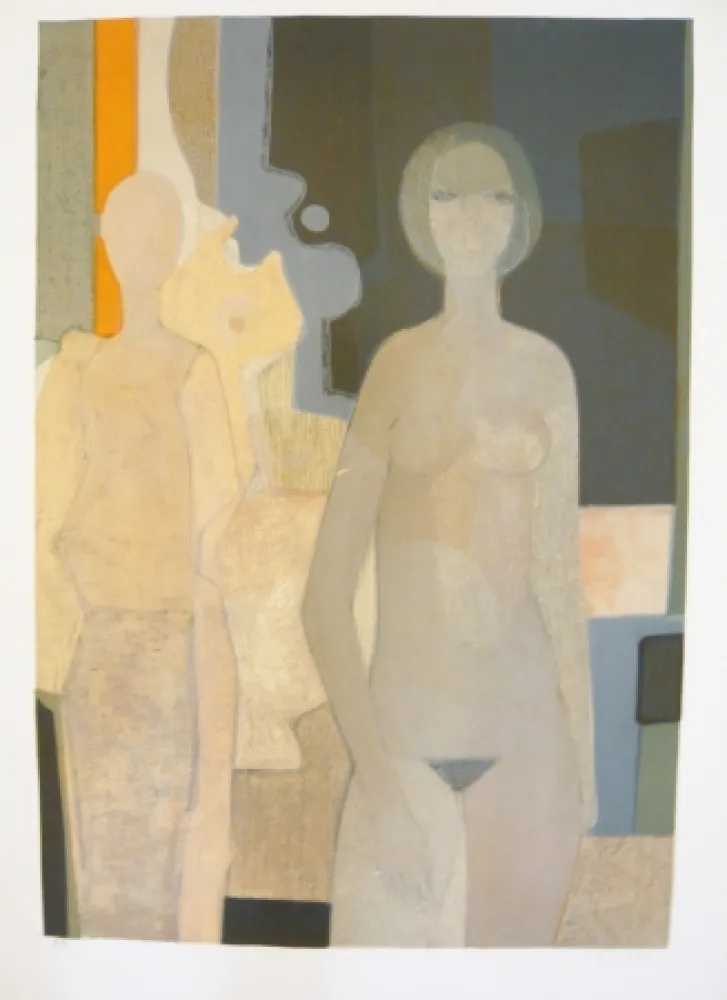 Lithograph Minaux - Nu