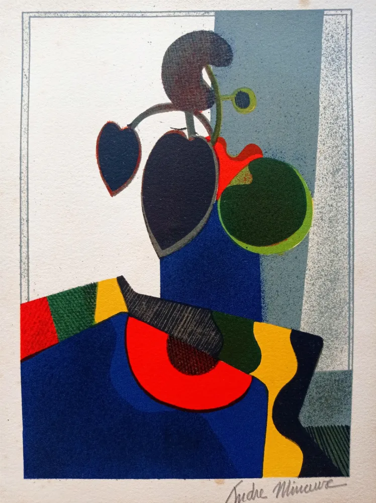 Lithograph Minaux - Still-Life, 1975