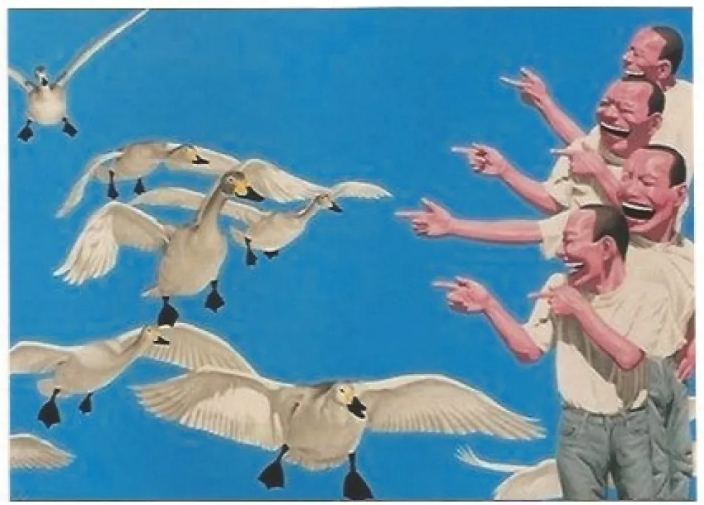 Screenprint Minjun - Big swans