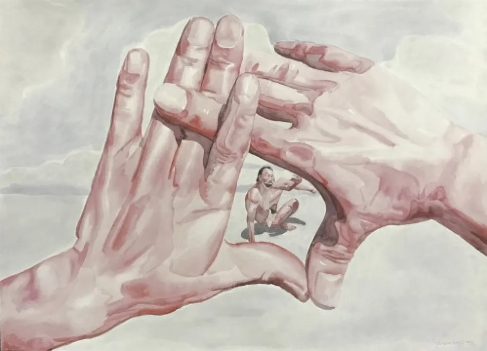 Lithograph Minjun - Untitled (Smile-ism No. 9),