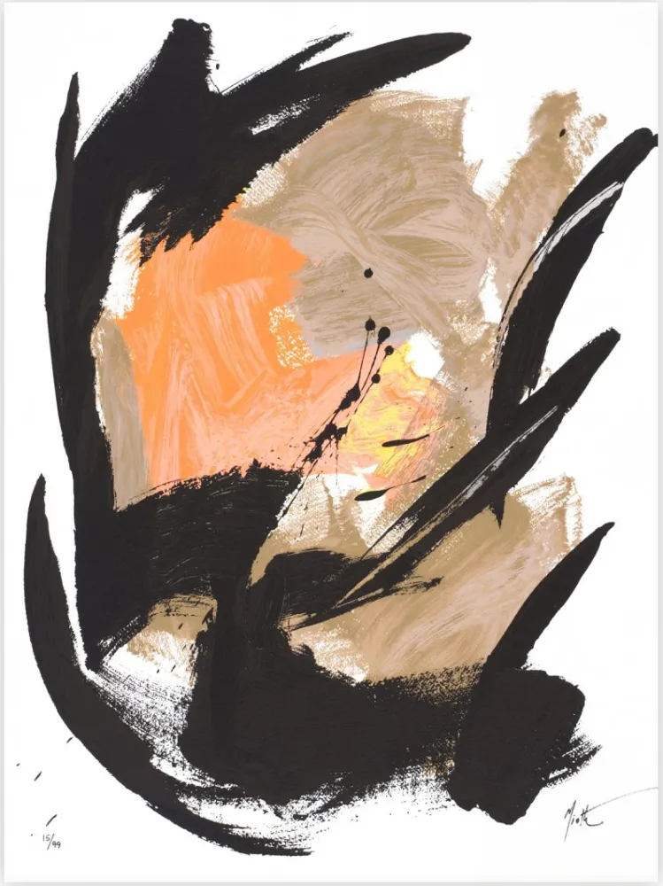 Screenprint Miotte - Mancha Central Naranja