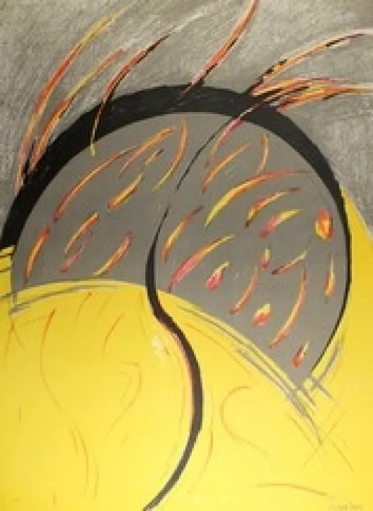 Lithograph Miralles - Llamas / Flames